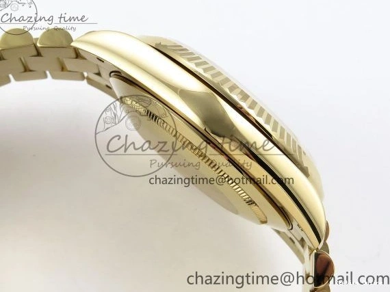0518 Day Date 40 YG JDF Gain Weight 904L Steel White Roman Dial on President Bracelet VR3255 V Functional 1369